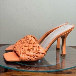 Marc Fisher Draya Square Toe Slide - apricot orange